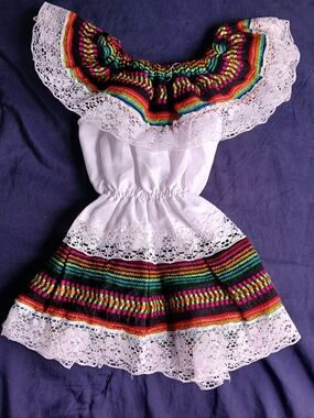 Baby Girls Traditional Mexican Style Dress Size 3-6 Months